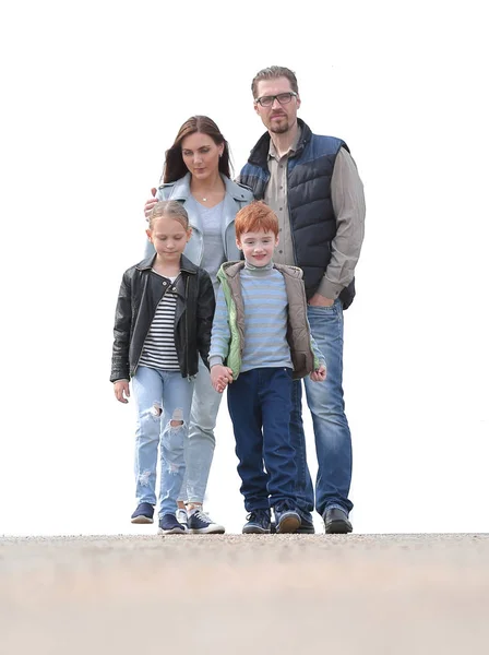 In volledige growth.couple met twee kinderen permanent samen — Stockfoto