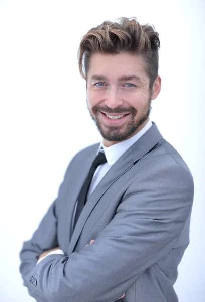 Retrato de un hombre guapo, aislado sobre un fondo blanco — Foto de Stock