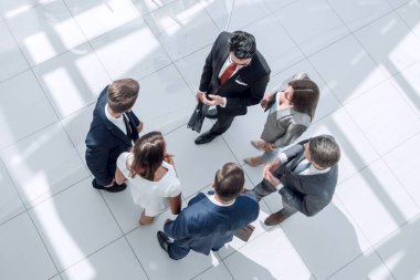 Üst Manzara. Modern bir ofiste çalışan çalışanlar