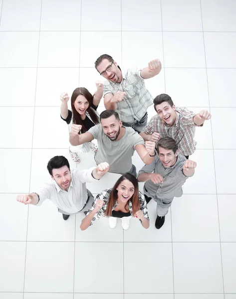 Top view.very feliz equipo de negocios — Foto de Stock