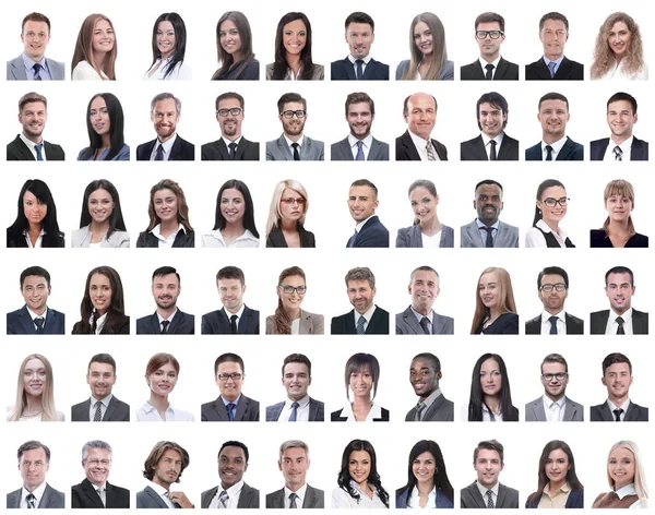 Portraits of successful employees isolated on a white — Stock Photo, Image