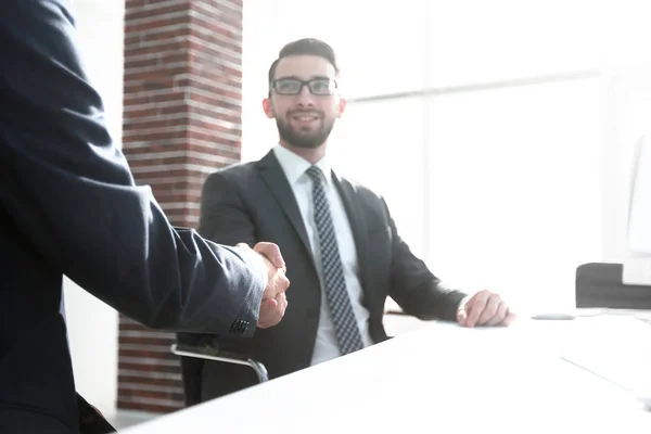 Obchodní handshake. Fotografie s kopií prostor. — Stock fotografie