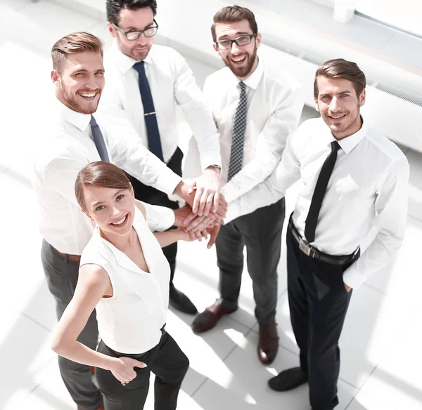 Top view.friendly business team. — Stockfoto
