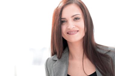 Gülümseyen iş kadını portresi .