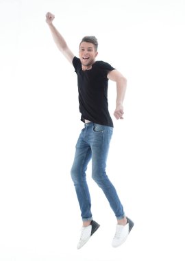 yakışıklı adam atlama.