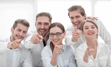 Profesyonel iş ekibi seni işaret ediyor.