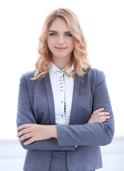 Retrato de jovem mulher de negócios — Fotografia de Stock