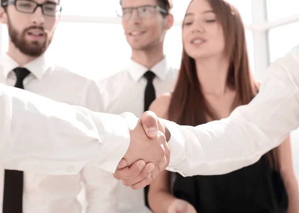 Close up.handshake επιχειρηματικούς εταίρους — Φωτογραφία Αρχείου