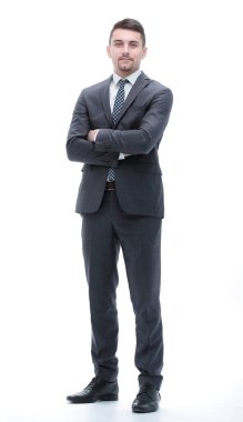 Tam büyüme. Kendine güvenen işadamı.