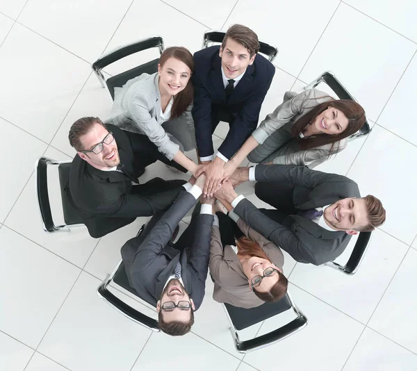 Top view.smiling business team — Stockfoto