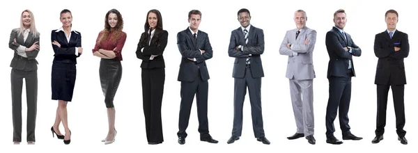 Portret van vriendelijk business team staand — Stockfoto