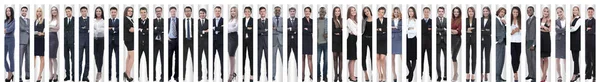 Collage panoramico di un team di lavoro ampio e di successo — Foto Stock