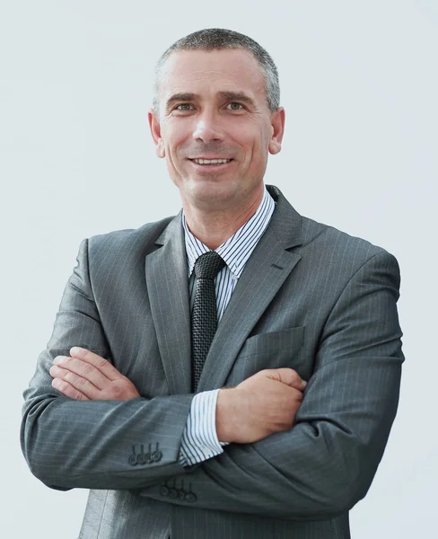 Portrait rapproché d'un homme d'affaires confiant en chemise et cravate — Photo