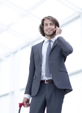 Bagaj cepten konuşma ile alt view.businessman