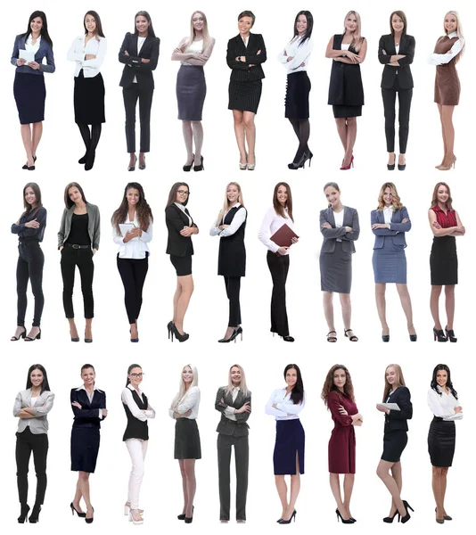 Collage of successful modern businesswoman. isolated on white — Stock Photo, Image