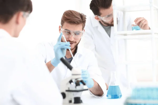 Sfondo immagine scienza squadra in laboratorio — Foto Stock