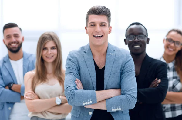 Portrait of cheerful young colleagues — Stock Photo, Image