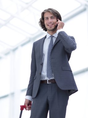 Bagaj cepten konuşma ile alt view.businessman