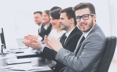Hoparlör applauding Yöneticisi ve iş takım