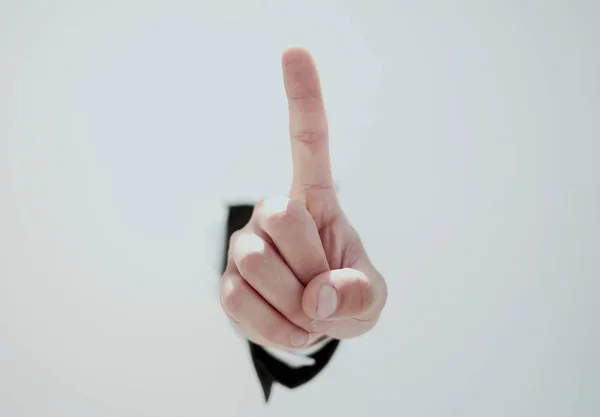 Près de la main d'un homme d'affaires vous pointant du doigt . — Photo