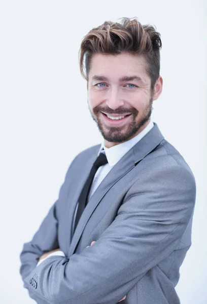 Retrato de um homem bonito, isolado sobre um fundo branco — Fotografia de Stock