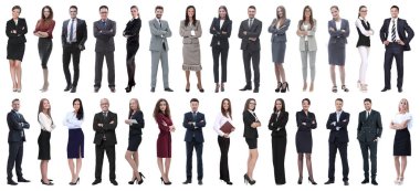 Beyazlar üzerinde izole edilmiş başarılı iş adamları grubu