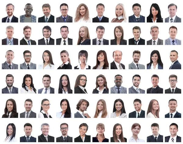 Portraits of successful employees isolated on a white — Stock Photo, Image