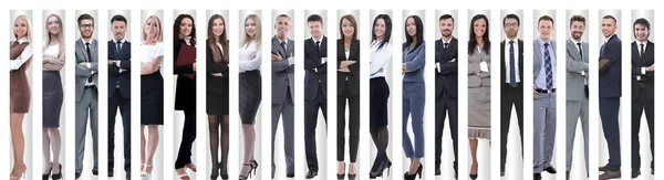 Panoramic collage of groups of successful employees. — Stock Photo, Image