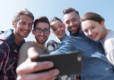 bir selfie alarak öğrenci grubu