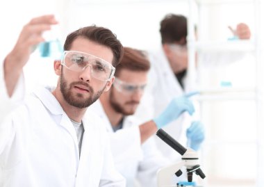 closeup.Scientists Laboratuvarı