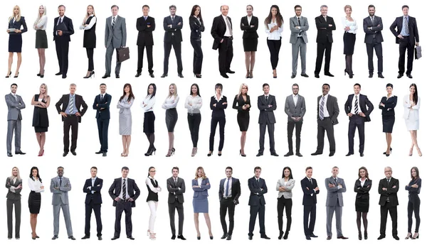 Kollage av en mängd olika affärsmän som står i rad — Stockfoto