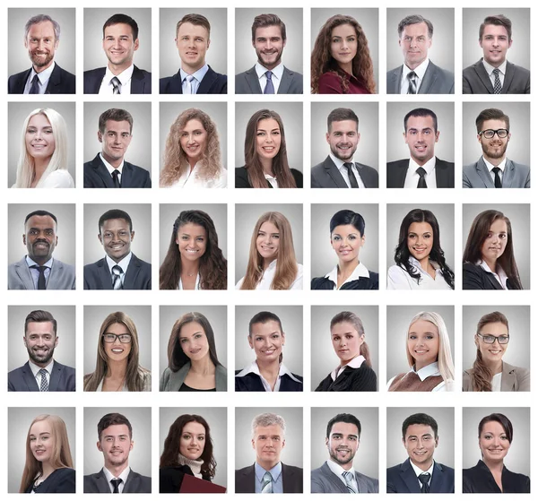 Collage av porträtt av framgångsrika unga affärsmän — Stockfoto