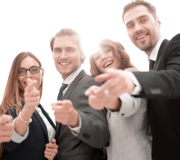 Eine Gruppe von Menschen in Businesskleidung und zeigt auf dich — Stockfoto