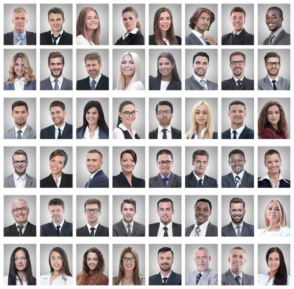 Porträtt av framgångsrika unga affärsmän isolerade på vitt — Stockfoto