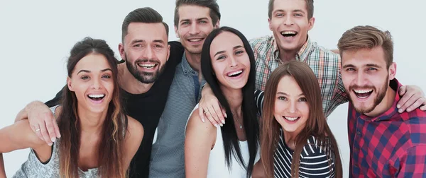 Närbild. glada grupp ungdomar — Stockfoto