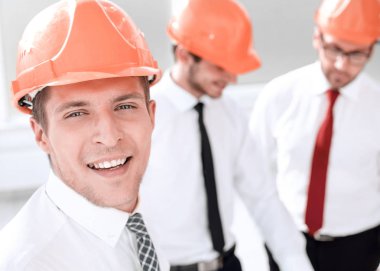 yakın çekim. başarılı bir takım Genç Mimarlar.