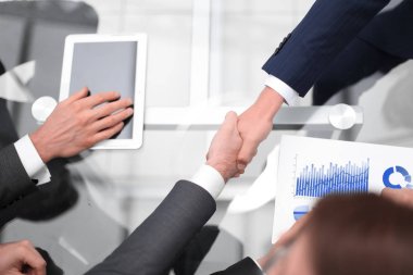 İş tokalaşması ve iş adamı kavramı.