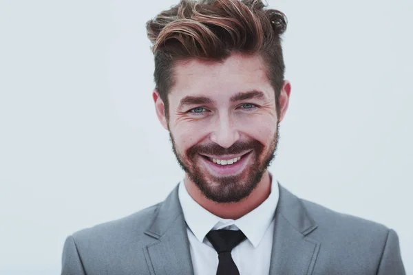 Retrato Hombre Negocios Con Una Camisa Blanca Aislado Sobre Fondo — Foto de Stock