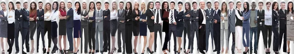 Panoramische collage van een groot en succesvol business team — Stockfoto