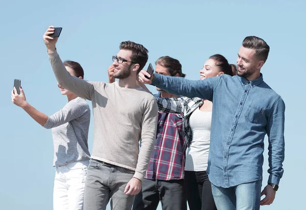 closeup.good friends doing a selfie.