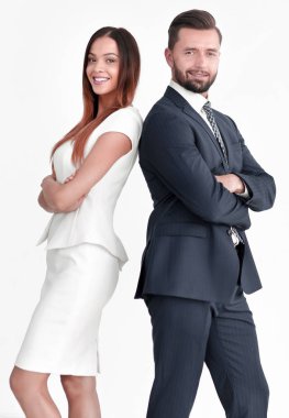 İş adamları karşı beyaz adam arkaya portresi