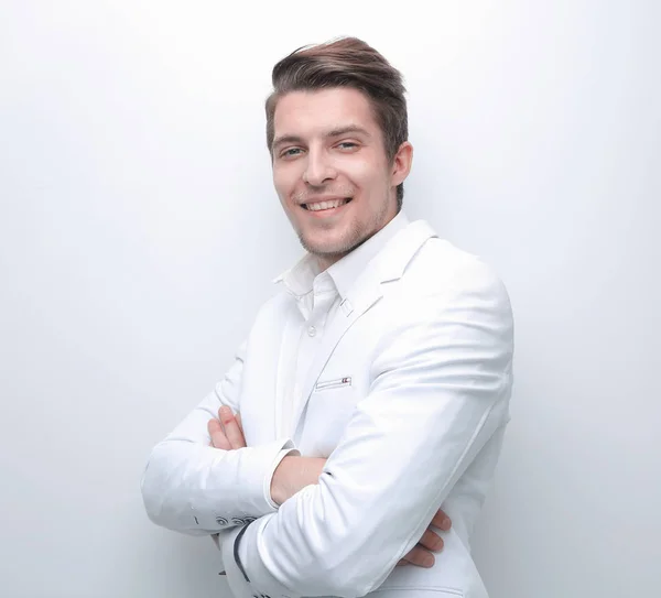 Confident businessman in white shirt — Stock Photo, Image