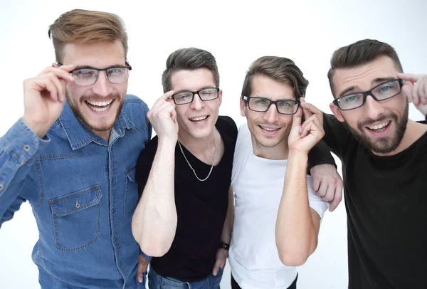 Funny gerente masculino mirando a través de gafas — Foto de Stock