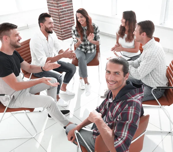 Creative team showing thumbs up — Stock Photo, Image