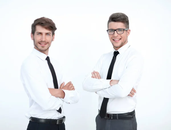 Dwóch mężczyzn stojących w biurze — Zdjęcie stockowe