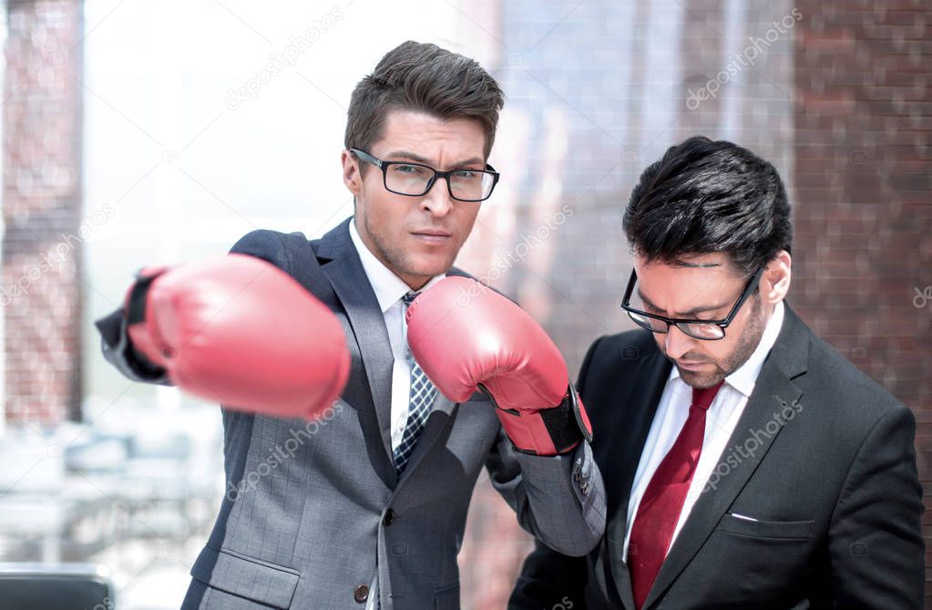 young businessman is preparing to meet with a competitor