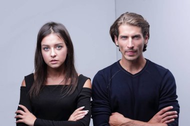 closeup.Serious genç Çift.