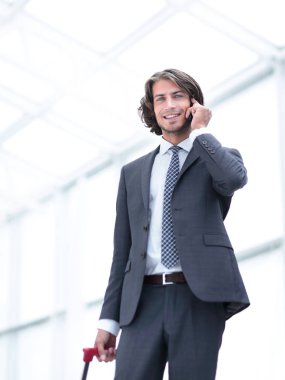 Bagaj cepten konuşma ile alt view.businessman