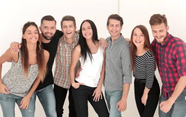 neşeli bir grup genç insan portresi