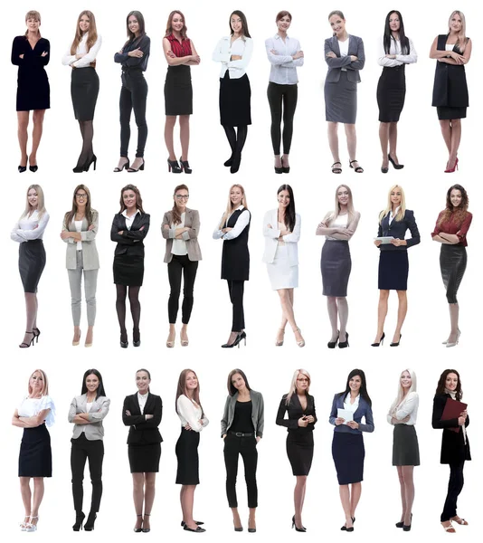 Collage of successful modern businesswoman. isolated on white — Stock Photo, Image